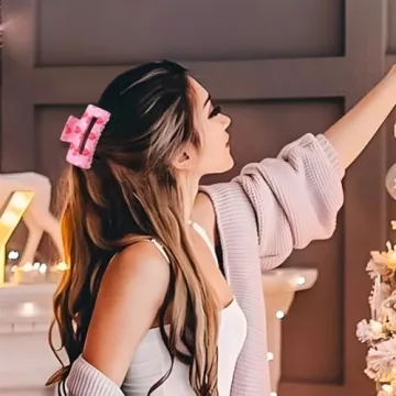 4 PCS Mother's Day Hair Clips Women Girls Extra Pattern Large Heart Hair claw clip for Thick Long Curly Hair Accessories Decorative Valentine's Day Party