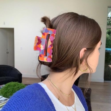 4 PCS Mother's Day Hair Clips Women Girls Extra Pattern Large Heart Hair claw clip for Thick Long Curly Hair Accessories Decorative Valentine's Day Party