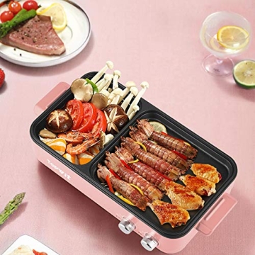 Topwit 2 In 1 Hot Pot Electric Grill for Family Cooking