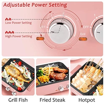 Topwit 2 In 1 Hot Pot Electric Grill for Family Cooking