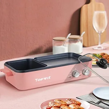 Topwit 2 In 1 Hot Pot Electric Grill for Family Cooking