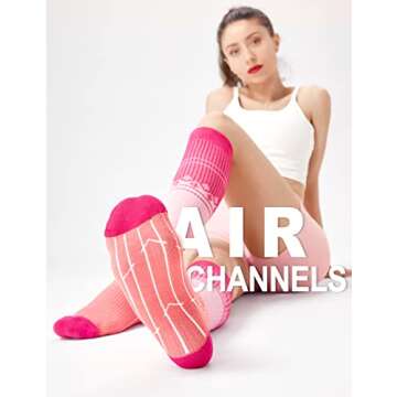 FITRELL 3 Pairs Compression Socks for Women and Men 15-20mmHg-Muscle Circulation Support Socks for Travel, Nurse, Knee High Socks, Pink+Purple+Blue L/XL