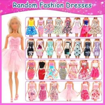 BARWA 70 Pack Doll Clothes and Accessories 3 Wedding Gown Dresses 5 Long Dresses Fashion Dresses 4 Tops 4 Pants 3 Swimsuits Bikini 5 Mini Dresses 15 Shoes Hangers Computer Cosmetic for 11.5 inch Doll