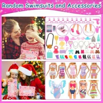 BARWA 70 Pack Doll Clothes and Accessories 3 Wedding Gown Dresses 5 Long Dresses Fashion Dresses 4 Tops 4 Pants 3 Swimsuits Bikini 5 Mini Dresses 15 Shoes Hangers Computer Cosmetic for 11.5 inch Doll