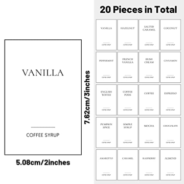 Ezebesta Coffee Syrup Labels Set for Stylish Organization
