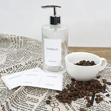 Ezebesta Coffee Syrup Labels Set for Stylish Organization