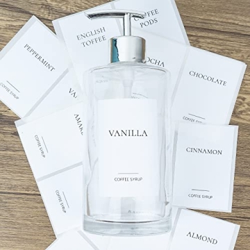 Ezebesta Coffee Syrup Labels Set for Stylish Organization