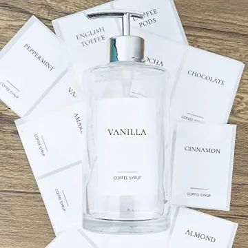 Ezebesta Coffee Syrup Labels Set for Stylish Organization