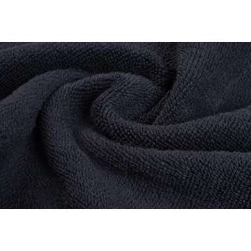 White Classic Bleach Safe Black Makeup Washcloths for Face Cleansing, 12 Pack - Super Soft Luxury Cotton Black Makeup Towels, Highly Absorbent and Quick Dry, All Makeup Remover Cloth | 13 x 13