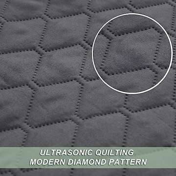 Exclusivo Mezcla Ultrasonic Reversible Full Queen Quilt Bedding Set with Pillow Shams, Lightweight Quilts Queen Size, Soft Bedspreads Bed Coverlets for All Seasons - (Grey, 90"x96")