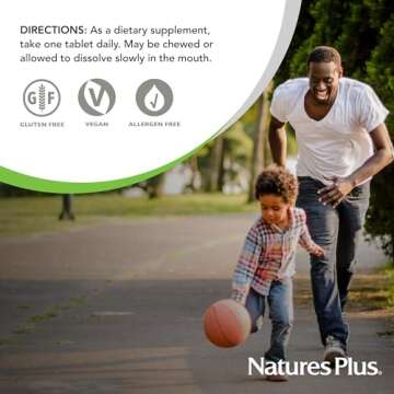 NaturesPlus Chewable Iron - 27 mg , 90 Chewable Tablets - High Potency Supplement with Vitamin C & Herbs , Promotes Healthy Blood , Natural Energy - Vegetarian , Gluten-Free - 90 Servings