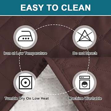 Turquoize 100% Waterproof Couch Cover Sofa Covers Washable Couch Covers for 3 Cushion Couch Pet Friendly Triple Non-Slip Couch Cover for Dogs Furniture Covers for Pets, Kids,Dog (Sofa 70", Brown)