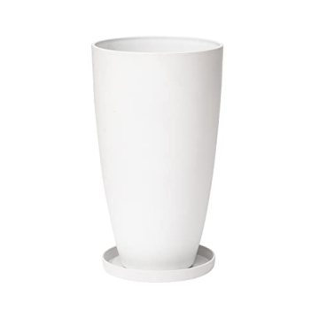 Elegant 20 Inch White Planter for Indoor and Outdoor Use