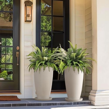 Elegant 20 Inch White Planter for Indoor and Outdoor Use