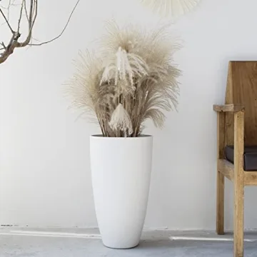 Elegant 20 Inch White Planter for Indoor and Outdoor Use
