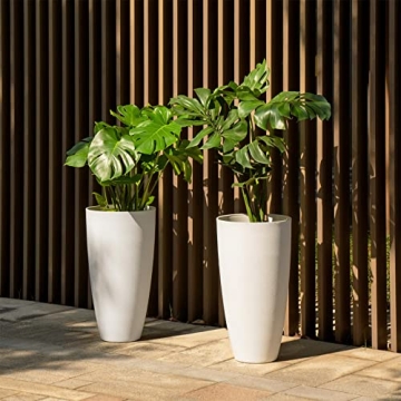 Elegant 20 Inch White Planter for Indoor and Outdoor Use