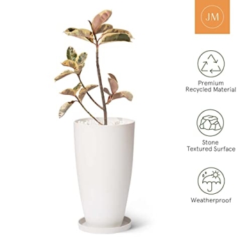Elegant 20 Inch White Planter for Indoor and Outdoor Use