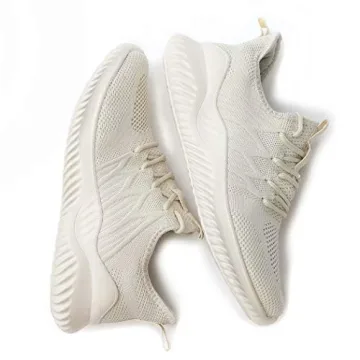 Zapatos de Mujer Womens Ladies Walking Running Shoes Slip On Lightweight Casual Tennis Sneakers Girls Kids Beige