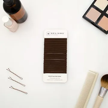 Heliums Seamless Hair Ties - Dark Brown - Skinny 6mm No Damage Ponytail Holders, 1.75 Inch, Medium Hold for Thin to Normal Hair - 18 Pack