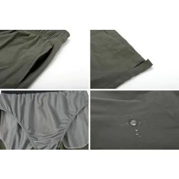 Quick Dry Swim Trunks with Pockets - Army Green