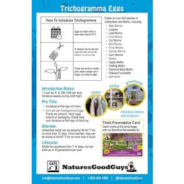 Bug Sales Trichogramma 3 Squares/ 12,000 Eggs