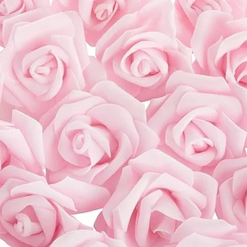 Buy 100 Pack Light Pink Artificial Foam Roses for Events
