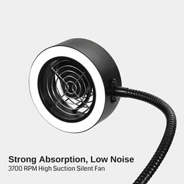 SainSmart Magnetic Solder Smoke Absorber Fume Extractor with LED Lights and Flexible Gooseneck, Portable Soldering Fume Extractor Fan for DIY Working Station