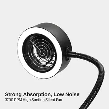 SainSmart Magnetic Solder Smoke Absorber Fume Extractor with LED Lights and Flexible Gooseneck, Portable Soldering Fume Extractor Fan for DIY Working Station