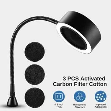 SainSmart Magnetic Solder Smoke Absorber Fume Extractor with LED Lights and Flexible Gooseneck, Portable Soldering Fume Extractor Fan for DIY Working Station