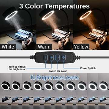 SainSmart Magnetic Solder Smoke Absorber Fume Extractor with LED Lights and Flexible Gooseneck, Portable Soldering Fume Extractor Fan for DIY Working Station