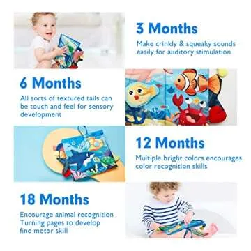 hahaland Baby Books 0-6 Months,Infant Tummy Time Toy High Contrast Sensory Baby Toys 6 to 12 Months Touch Feel Book Baby Gifts for Boy Girl 0-3 Months Book Early Learning Toy
