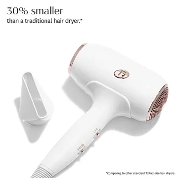 T3 Fit Compact Hair Dryer, White/Rose Gold, 1 Count