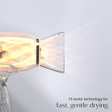 T3 Fit Compact Hair Dryer, White/Rose Gold, 1 Count