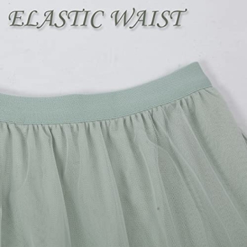 Women's Tulle Skirt A-Line Midi Skirts in Green