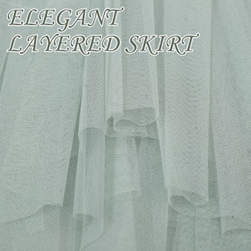 Women's Tulle Skirt A-Line Midi Skirts in Green