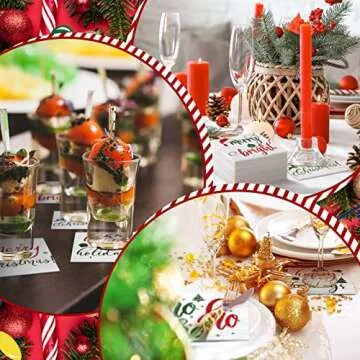 Spiareal 200 Pcs Christmas Decorative Paper Napkins