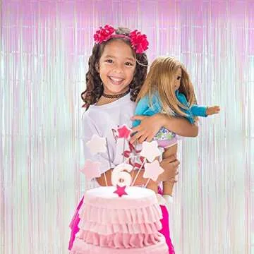 Twinkle Star 2 Pack Photo Booth Backdrop 3FT x 8FT Foil Curtain Tinsel Backdrop Environmental Backgr...