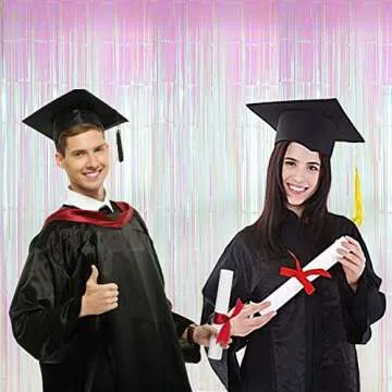 Twinkle Star 2 Pack Photo Booth Backdrop 3FT x 8FT Foil Curtain Tinsel Backdrop Environmental Background Party Streamers for Birthday Wedding Graduation Valentines Halloween Christmas Decorations