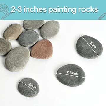 Simetufy 15 Pcs Rocks for Painting, River Rocks to Paint, 2"-3" Flat Painting Rocks, Smooth Rocks for Crafts, Natural Stones for DIY, Kindness Rocks Garden Decoration