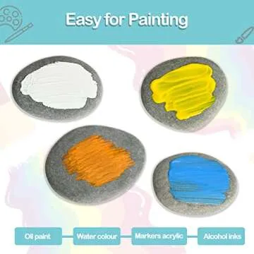 Simetufy 15 Pcs Rocks for Painting, River Rocks to Paint, 2"-3" Flat Painting Rocks, Smooth Rocks for Crafts, Natural Stones for DIY, Kindness Rocks Garden Decoration