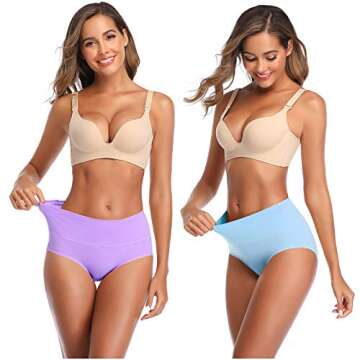 ASIMOON Womens Cotton Underwear Breathable Stretch Postpartum Panties Full Coverage Ladies Briefs Mu...