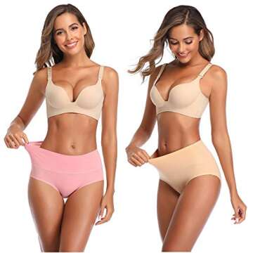 ASIMOON Women's Cotton Underwear - Breathable Stretch Briefs