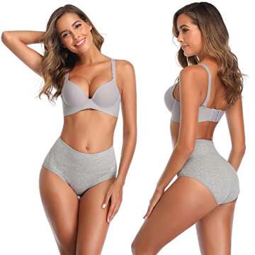 ASIMOON Women's Cotton Underwear - Breathable Stretch Briefs