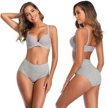 ASIMOON Women's Cotton Underwear - Breathable Stretch Briefs