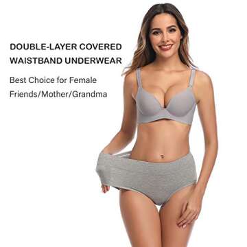 ASIMOON Women's Cotton Underwear - Breathable Stretch Briefs