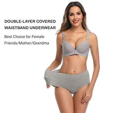 ASIMOON Women's Cotton Underwear - Breathable Stretch Briefs