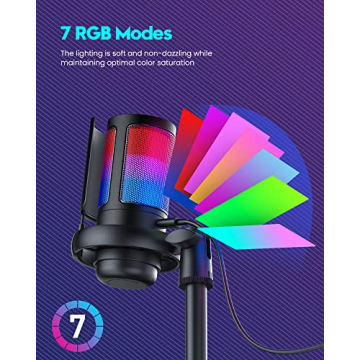 COCONISE USB Gaming Microphone with RGB Effects
