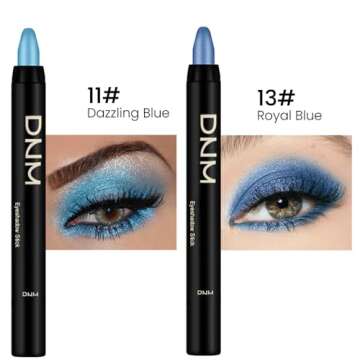 Kaely 2Pcs Cream Eyeshadow Stick Set for Eyes,Dazzling Blue & Royal Blue Shimmer Pen,Eye Brightener ...