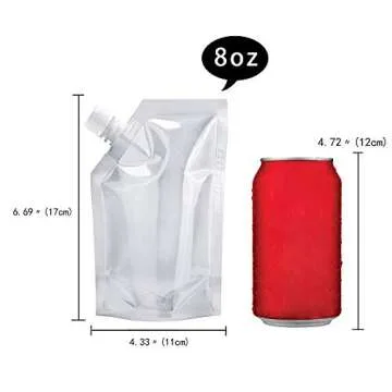 Rum runners for cruise Concealable and Reusable cruise sneak flask Liquor Pouches flask kit Sneak Alcohol Plastic flask hide drinking flask kit (8OZ-6PCS+Funnel kit)