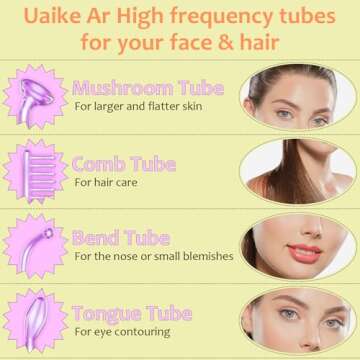 High Frequency Facial Wand - Uaike 4 in 1 Violet Portable Handheld High Frequency Facial Machine - a...